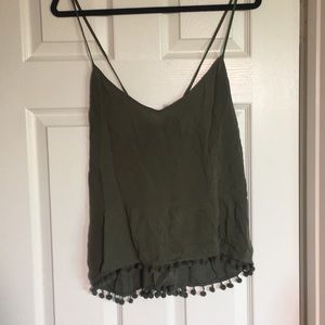 tilly’s Green Pom Pom crop top